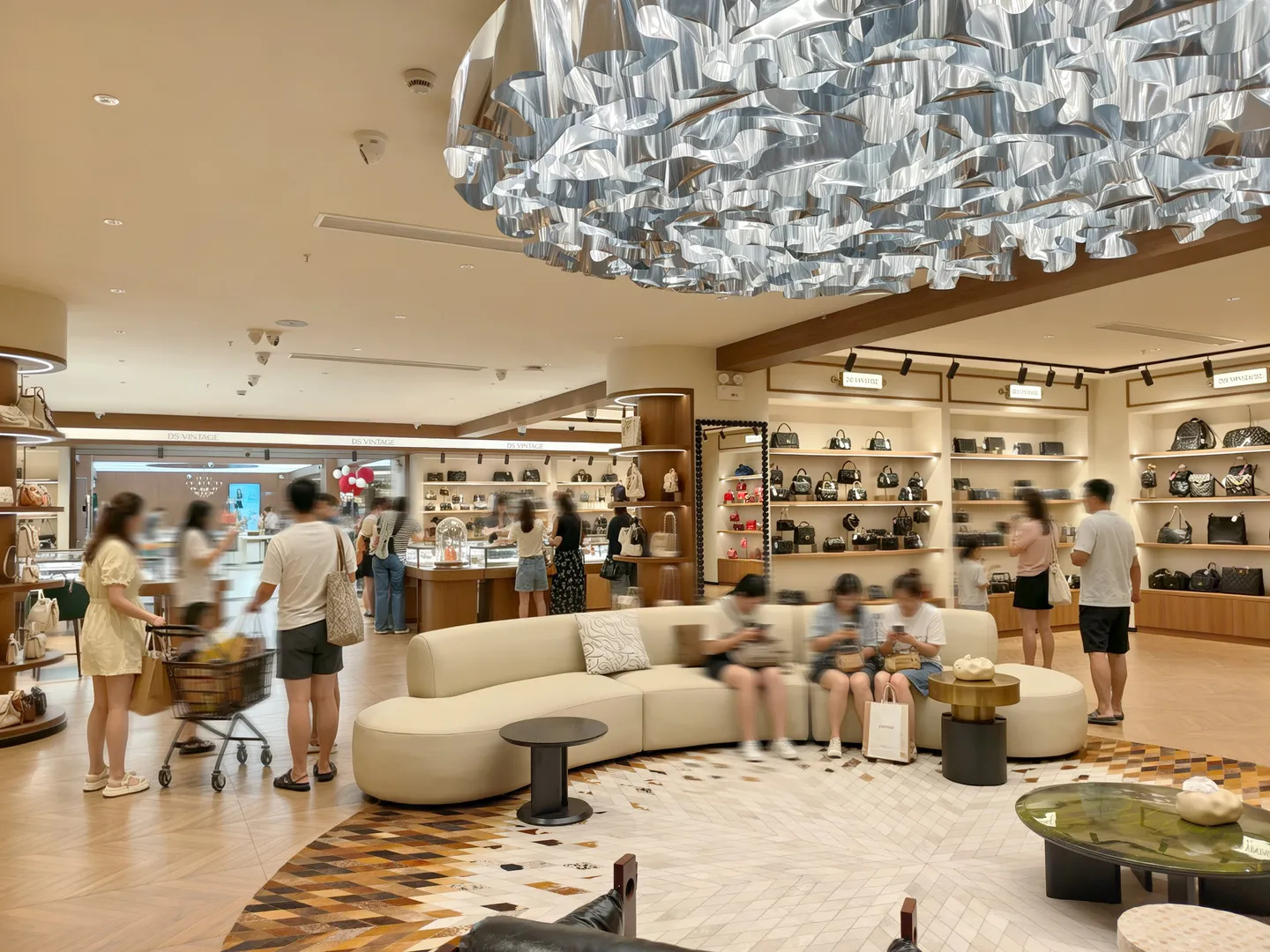 DS Vintage — Store lounge under the chandelier